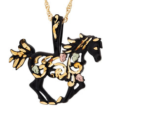 Colorful Horse - Black Hills Gold Pendant