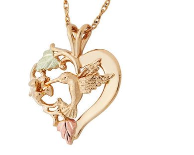 Hummingbird Heart - Black Hills Gold Pendant