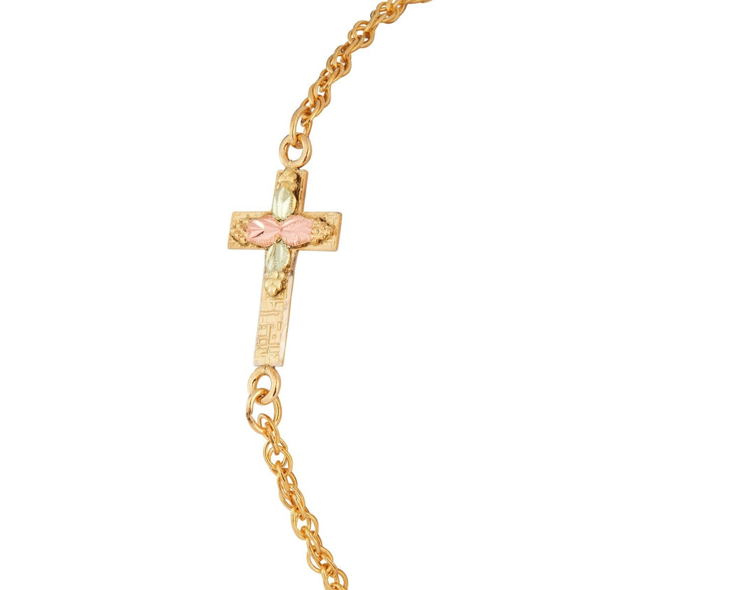 Beautiful Cross - Black Hills Gold Bracelet