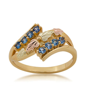 Splendid - Yogo Sapphire Black Hills Gold Ladies Ring