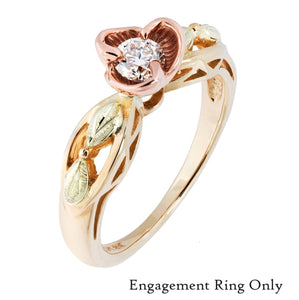 Diamond Rose - Black Hills Gold Engagement & Wedding Ring Set