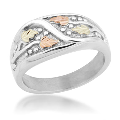 Men's Sterling Silver Black Hills Gold Grapevine Ring