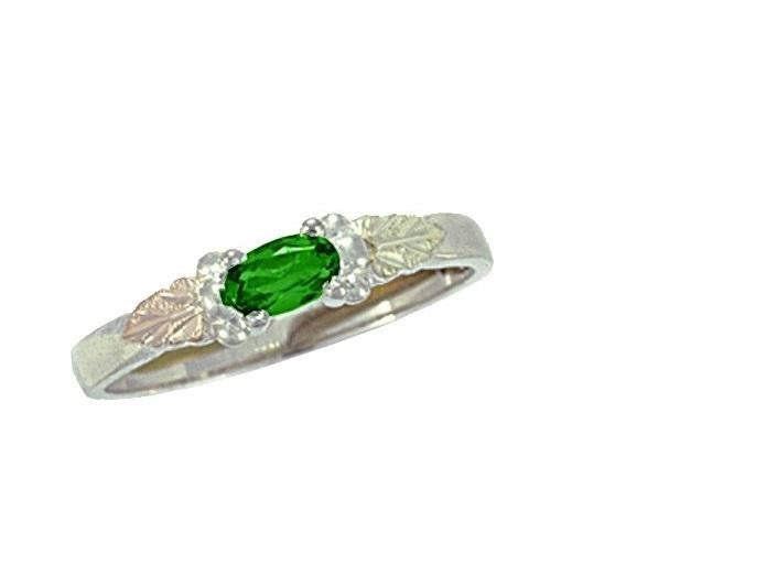 Bright Emerald - Sterling Silver Black Hills Gold Ring