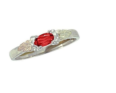 Bright Ruby - Sterling Silver Black Hills Gold Ring