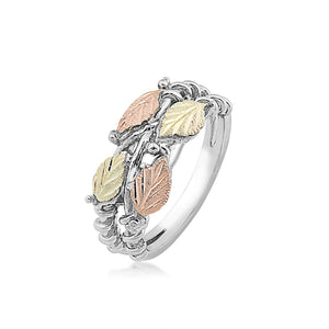 Classic Foliage - Sterling Silver Black Hills Gold Ring