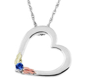 Heart Sapphire II - Sterling Silver Black Hills Gold Pendant