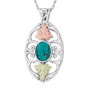 Turquoise - Sterling Silver Black Hills Gold Pendant