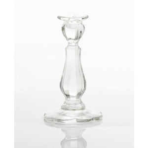 Glass Flower Base Candlestick - 3 Color Options - Baby Gifts