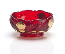 Inverted Thistle Glass Berry Bowl - 4 Color Options - Red Decorated - Baby Gifts