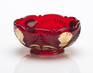 Inverted Thistle Glass Bowl - 4 Color Options - Red Decorated - Baby Gifts
