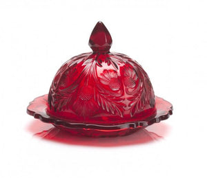 Inverted Thistle Glass Butter Dish - 4 Color Options - Baby Gifts