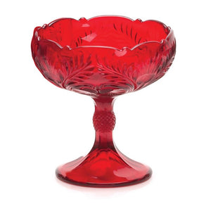 Inverted Thistle Glass Large Compote Bowl - 4 Color Options