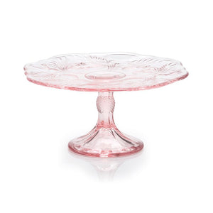 Inverted Thistle Glass Small Cake Plate - 4 Color Options