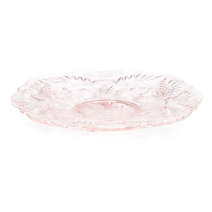 Inverted Thistle Glass Dessert Plate - 4 Color Options
