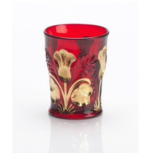 Inverted Thistle Glass Tumbler - 4 Color Options - Red Decorated / 1 Glass - Baby Gifts