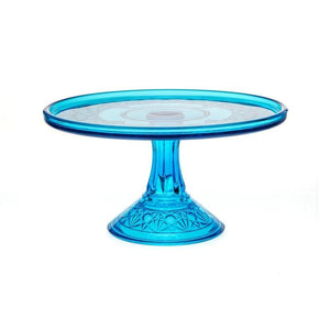 Queen Set Glass Cake Plate - 2 Color Options - Colonial Blue - Baby Gifts