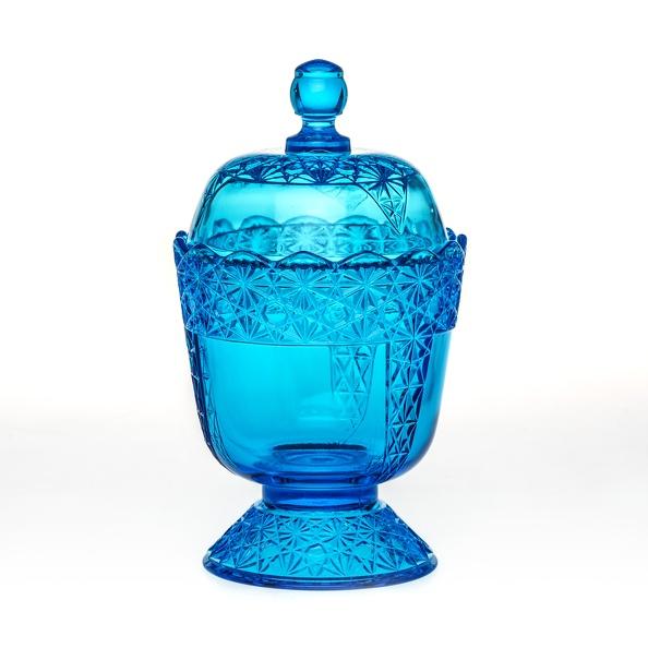 Queen Set Glass Sugar Bowl - 2 Color Options - Colonial Blue - Baby Gifts
