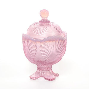 Shell Glass Sugar Bowl - 3 Color Options - Pink Opal - Baby Gifts