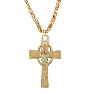 Traditional Black Hills Gold Cross Pendant & Necklace - Jewelry
