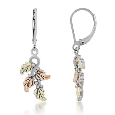 Four Leaf - Sterling Silver Black Hills Gold Earrings