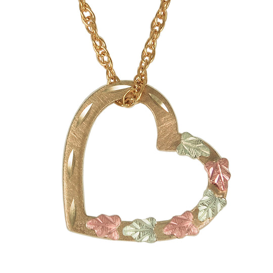 Heart with Leaves Black Hills Gold Pendant & Necklace - Jewelry