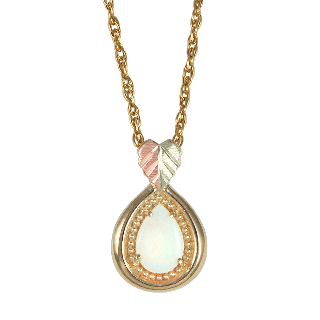 Beautiful Opal Pendant & Necklace - Black Hills Gold - Jewelry
