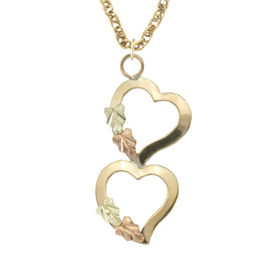 Black Hills Gold Dangling Hearts Pendant & Necklace - Jewelry