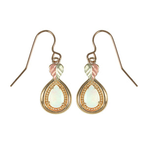 Teardrop Opals Black Hills Gold Earrings - Jewelry