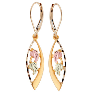 Foliage Leverback - Black Hills Gold Earrings