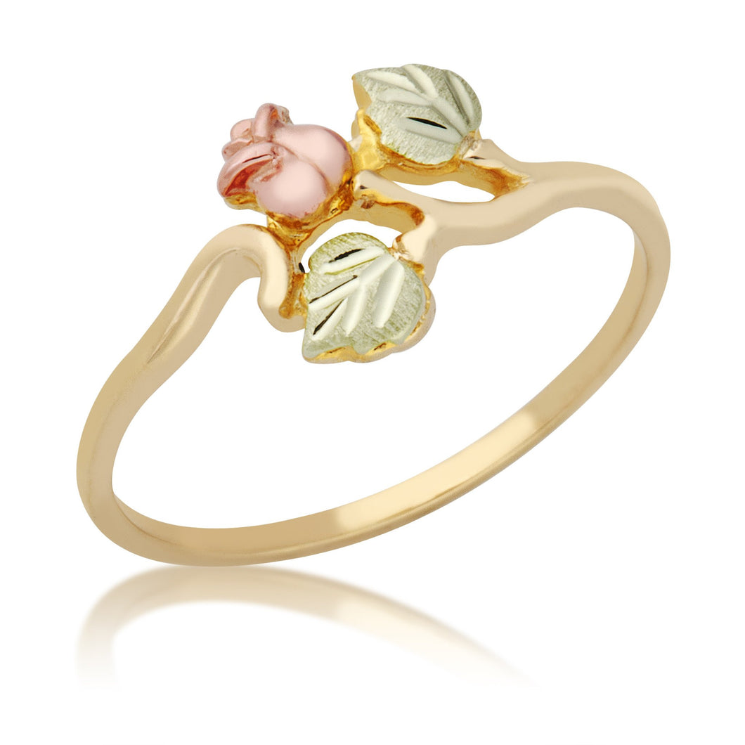 Black Hills Gold Rose & Leaves Ring - Jewelry