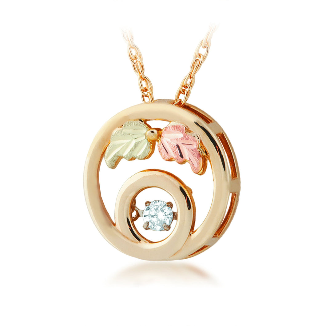 Round Diamond Pendant & Necklace - Black Hills Gold - Jewelry