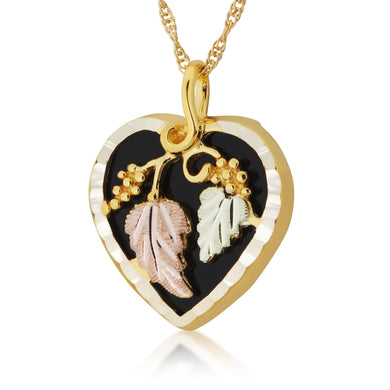 Black Heart Pendant & Necklace - Black Hills Gold - Jewelry