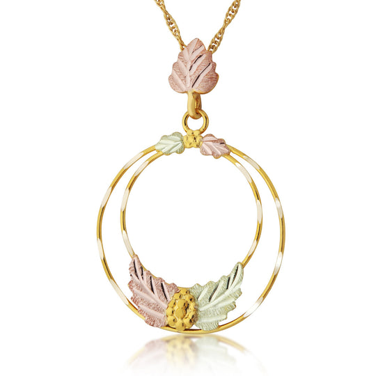 Golden Circles Pendant & Necklace - Black Hills Gold - Jewelry