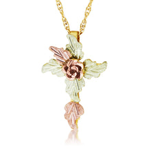 Foliage Cross Pendant & Necklace - Black Hills Gold - Jewelry