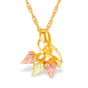 Triple Leaves Pendant & Necklace - Black Hills Gold - Jewelry