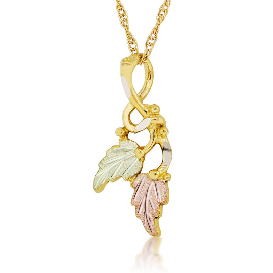 Double Leaf Pendant & Necklace - Black Hills Gold - Jewelry