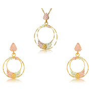 Black Hills Golden Circles Earrings & Pendant Set I - Jewelry