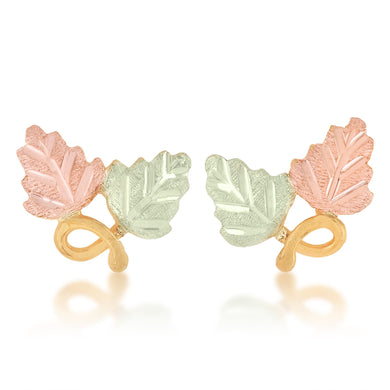 Black Hills Gold Twin Leaf Earrings - Jewelry