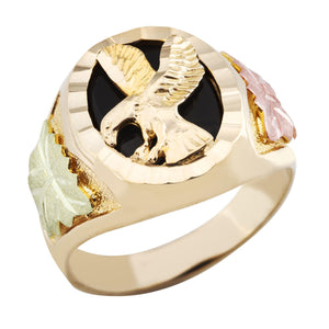 Black Hills Gold Mens Onyx Eagle Ring - Jewelry