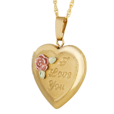 I Love You Locket Pendant & Necklace - Black Hills Gold - Jewelry