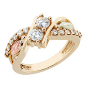 Black Hills Gold 14 Sparkling Diamonds Ring - Jewelry