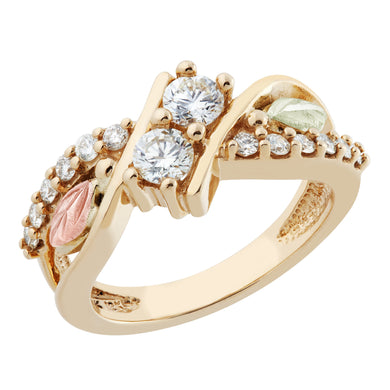 Black Hills Gold 14 Sparkling Diamonds Ring - Jewelry