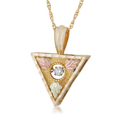 Black Hills Gold Triangular Diamond Pendant & Necklace - Jewelry