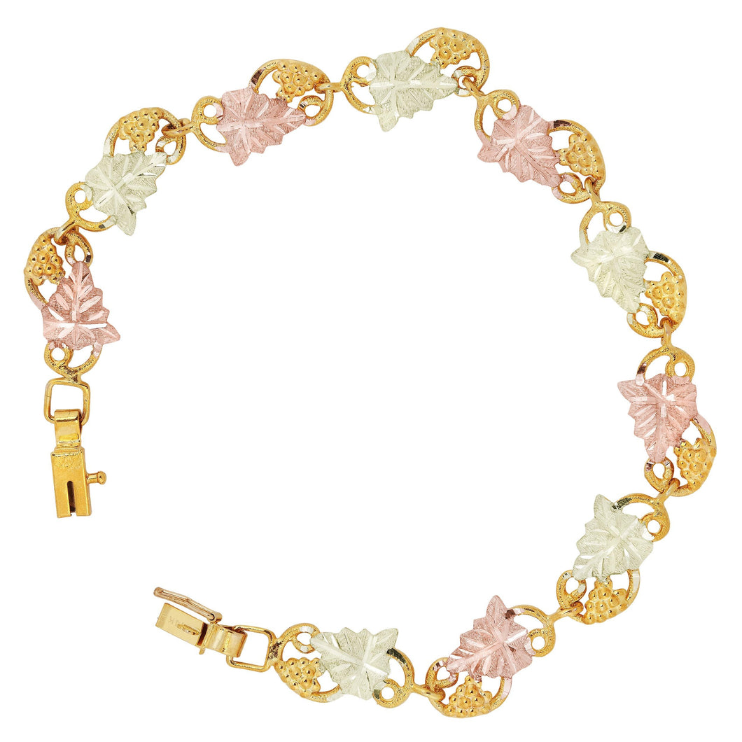 Ten Link Black Hills Gold Foliage Bracelet - Jewelry