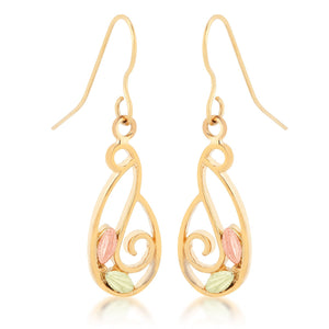 Swirls and Leaves Black Hills Gold Earrings - Jewelryx