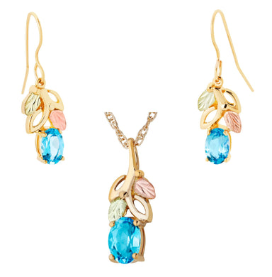 Black Hills Gold with Topaz Earrings & Pendant Set - Jewelry
