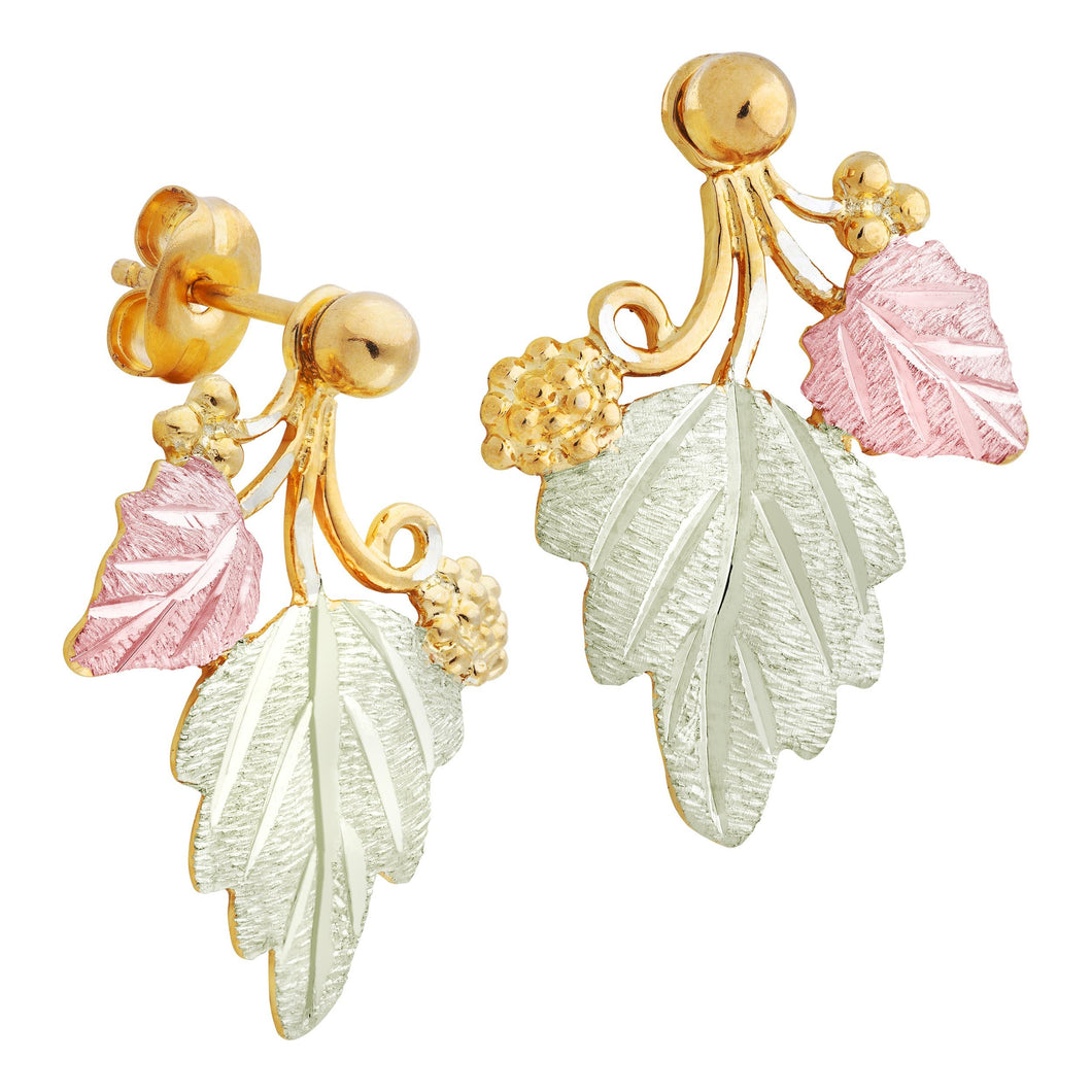 Black Hills Gold Leaves & Grapes Traditional Earrings II - Jewelryx