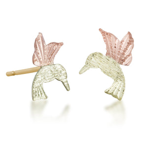 Hummingbird 12k Black Hills Gold Post Earrings - Jewelry