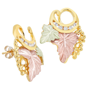 Black Hills Gold Five Diamond Earrings - Jewelryx