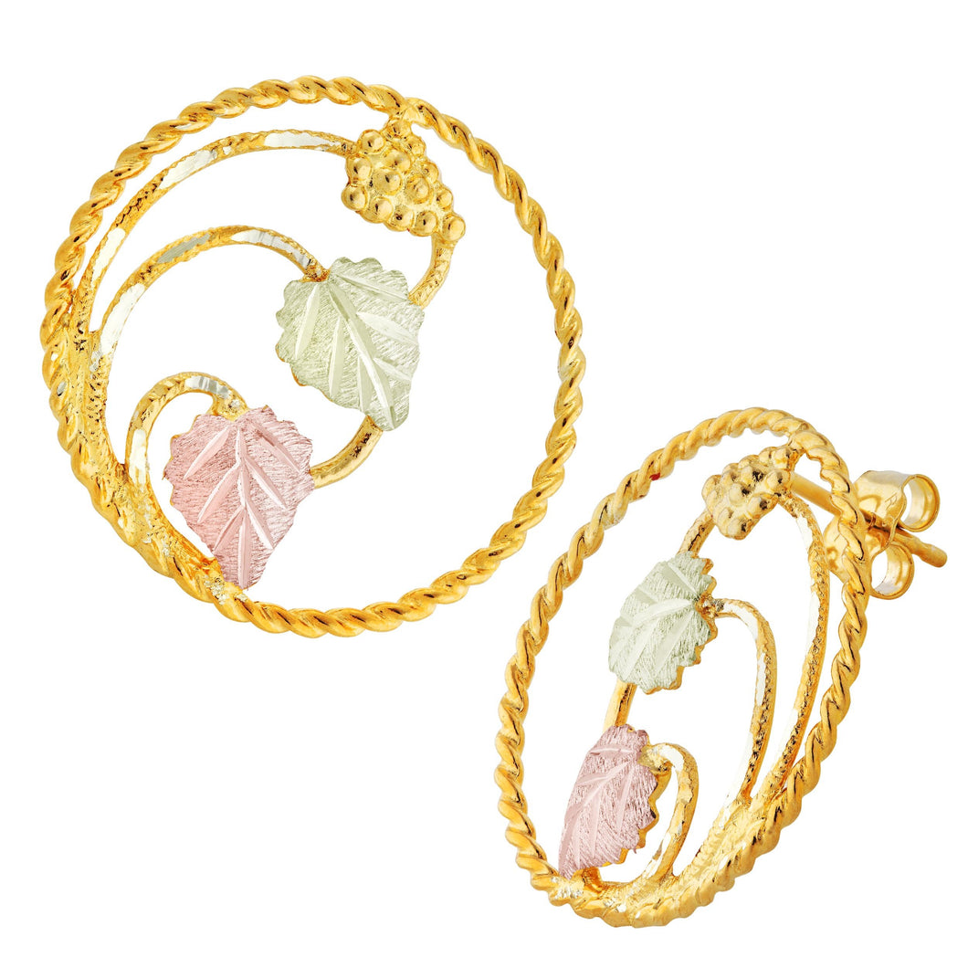 Black Hills Gold Round Round Earrings - Jewelryx